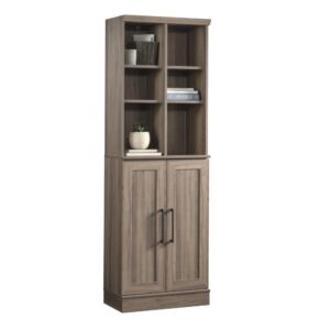 At the crossroad of function and fashion stands the modern storage cabinet from the HomePlus collection. This 2-door storage cabinet provides six adjustable shelves with versatile storage options for objects of all shapes and sizes. Its configurable design allows for open storage on the top or bottom