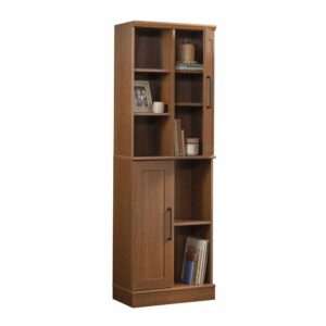 Elevate your organization level to expert status with the 2-door storage cabinet from the HomePlus collection. Finished in the golden honey tones of Sienna Oak