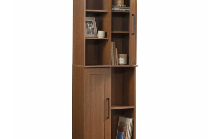 Elevate your organization level to expert status with the 2-door storage cabinet from the HomePlus collection. Finished in the golden honey tones of Sienna Oak