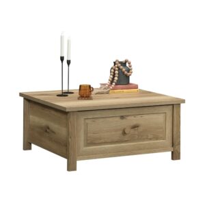 with the farmhouse lift-top coffee table from the Hillmont Farm collection. This pop-up coffee table offers a durable