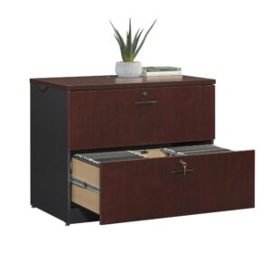 The commercial filing cabinet from the Via Collection is a practical and secure storage solution for any home or commercial office. This lateral file cabinet offers convenience and efficiency with drawers equipped with full extension slides