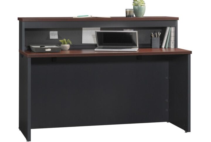 The reception desk hutch from the Via Collection is the perfect addition to credenza 435228