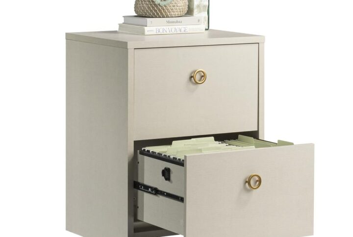 A stylish solution for your office organization has arrived. Elevate your home workspace with the Grand Coast collection's lateral filing cabinet. This modern lateral file cabinet offers ample storage with full extension slides for letter or legal-size hanging files