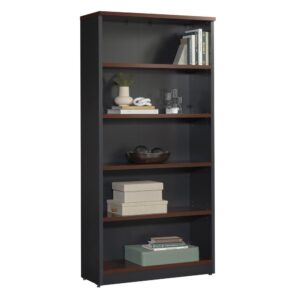 Transform your space with the timeless sophistication of the Via library bookshelf. This 5-shelf bookcase is a versatile addition that effortlessly blends functionality and classic design. Adjust three of the shelves to suit your needs