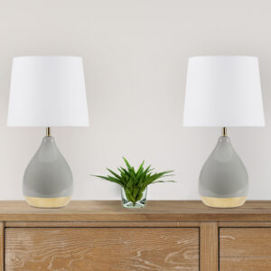 2-Tone Ceramic Table Lamp Set of 2