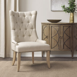 Button Tufted Captain Accent Chair