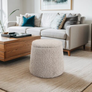 Round Storage Ottoman