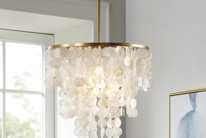 Layered Capiz Chandelier