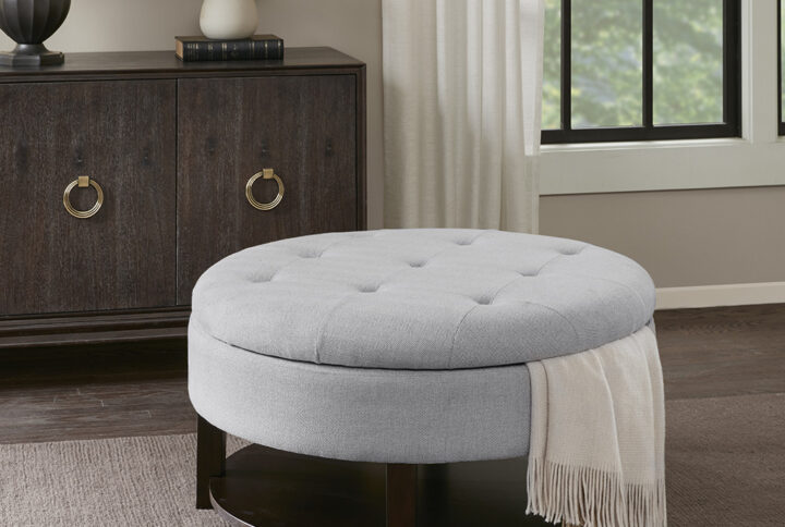 Round Storage Ottoman