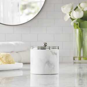 Silver Marbled Resin Jar