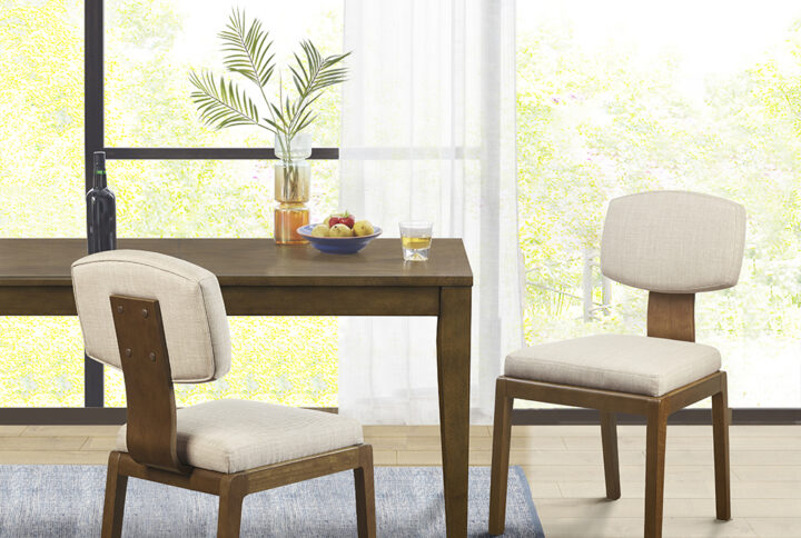 Armless Upholstered Dining Chair Set of 2