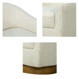 Upholstered Swivel Chair with Wood Base