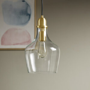 Auburn Bell Shaped Hanging Glass Pendant Light