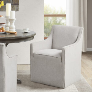 Skirted Dining Arm Chair with Casters