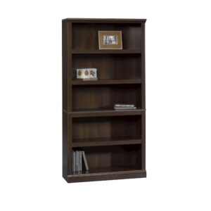 Stylish and functional. This 5-shelf bookcase from the Sauder Select collection is ideal for storing or displaying whatever your little heart desires. This living room bookcase features five large shelves that provide you with an endless amount of space to store a variety of items like your collection of magazines