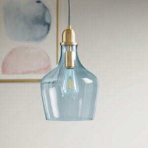 Auburn Bell Shaped Hanging Glass Pendant Light