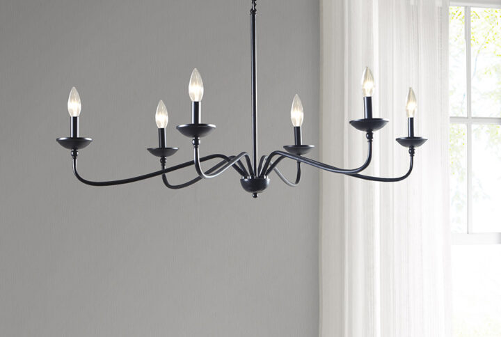 6-Light Farmhouse Metal Chandelier