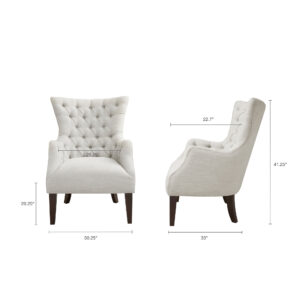 Button Tufted Wing Chair