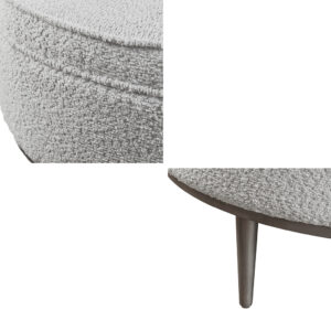 Upholstered Round Cocktail Ottoman with Metal Base 34" Dia