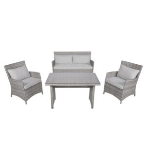 Wicker Sofa Set (4 Piece- 2 Chairs