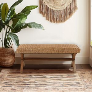 Seadrift Hand-woven Water Hyacinth Accent Bench