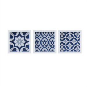 Distressed Navy Blue Medallion 3-piece Wall Decor Set