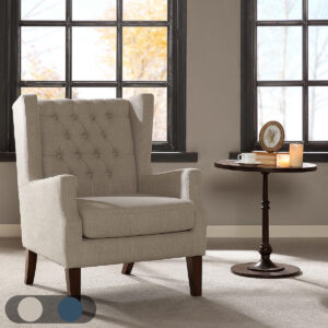 Button Tufted Wing Chair