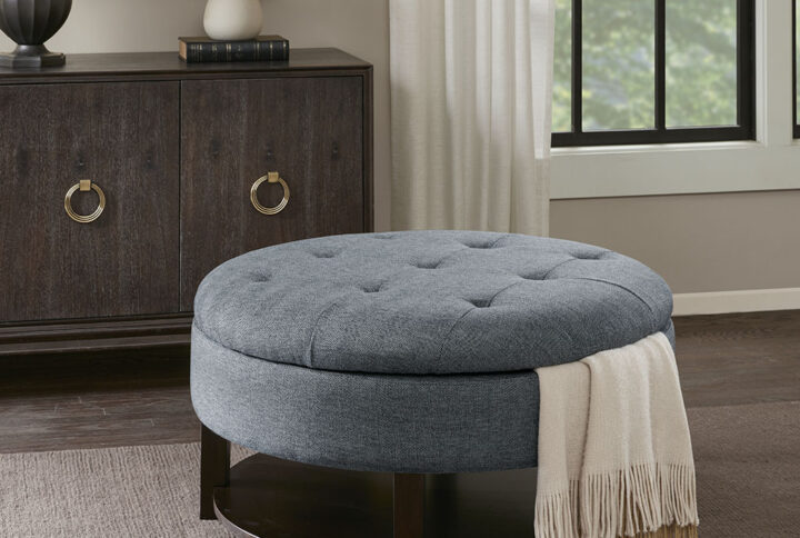 Round Storage Ottoman