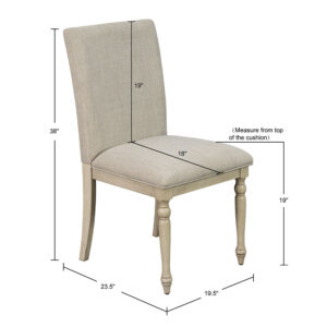 Upholstered Dining Chair with Turned Wood Legs Set of 2