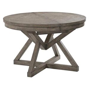 Includes table top & base12" leaf that extends to 60"Beautiful shaped base