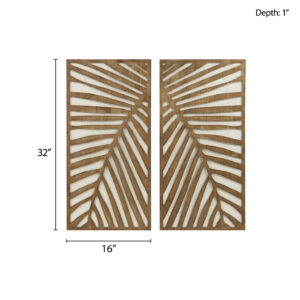 Two-tone 2-piece Wood Panel Wall Decor Set