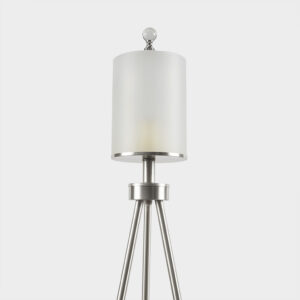 Metal Tripod Floor Lamp with Glass Shade