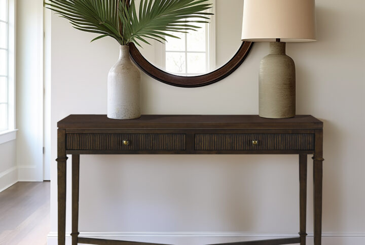 Fluted 2-drawer Storage Console Table