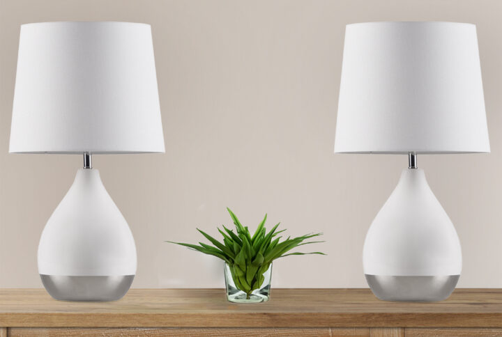 2-Tone Ceramic Table Lamp Set of 2