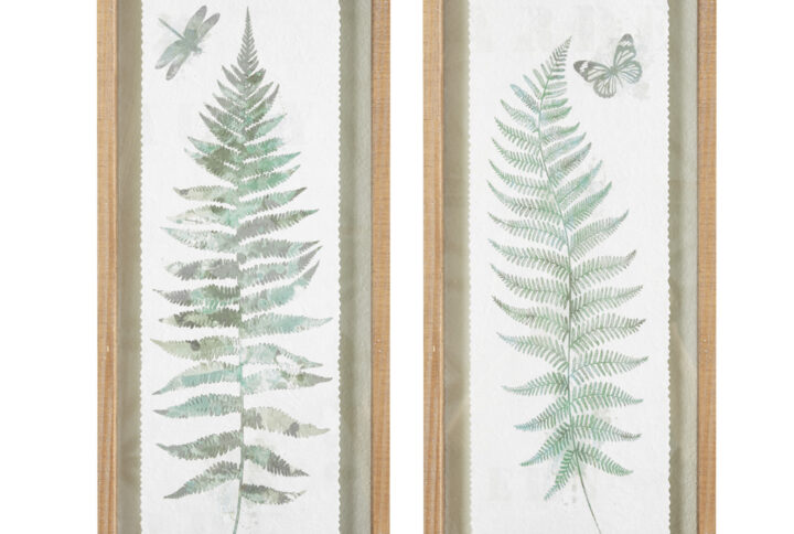 Fern 2-piece Framed Glass Wall Art Set