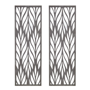 Grey Laser Cut Wood 2-piece Panel Wall Decor Set