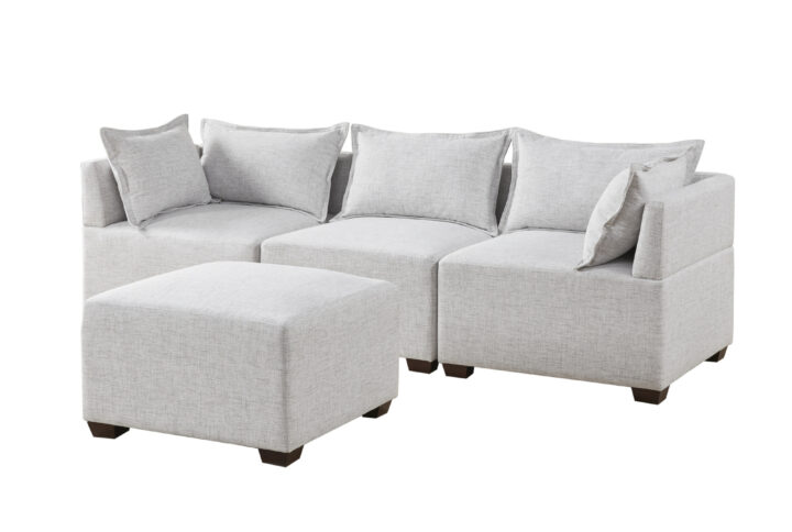 4-Piece Modular Sofa with Ottoman