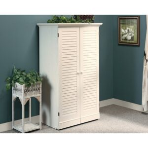 Make all your crafting dreams come true with this sewing cabinet armoire from the Harbor View® collection. Behind its louver-detailed doors saves space and conceals a convenient storage area for all your miscellaneous crafting and sewing supplies