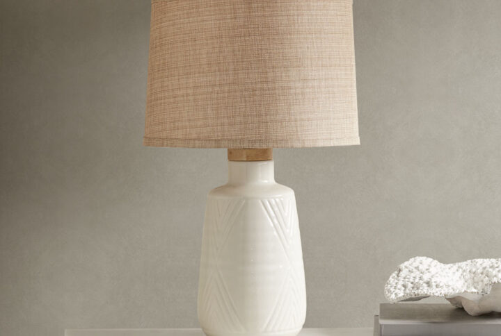 Boho Textured Ceramic Table Lamp