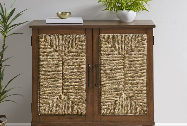 Handcrafted Seagrass 2-Door Accent chest