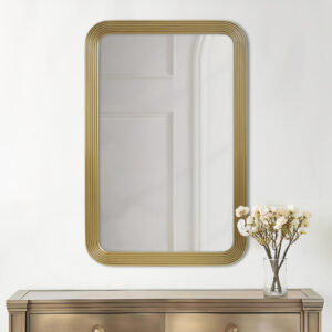 Rounded Rectangle Fluted Wall Mirror