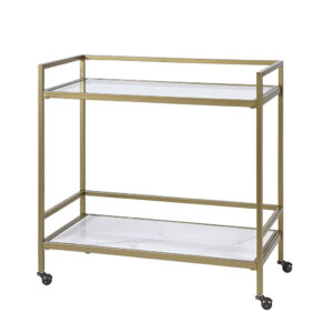 Two Tier Bar Cart on Wheels