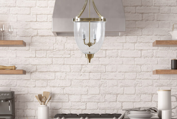 4-Light Glass Bowl Shaped Chandelier