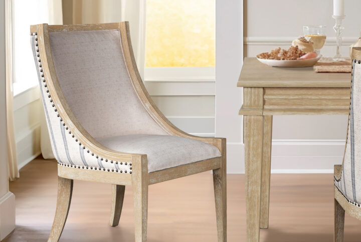 Upholstered Dining Chair with Nailhead Trim