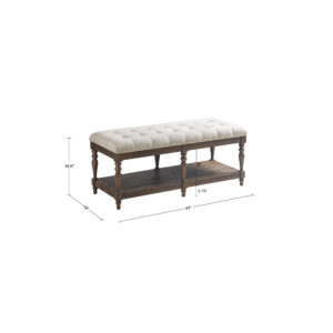 Tufted Accent Bench with Shelf