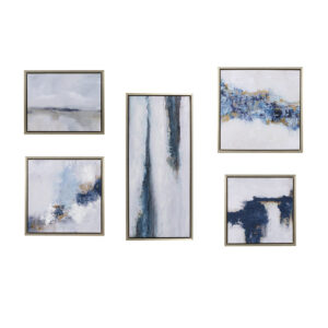 Abstract 5-piece Gallery Framed Canvas Wall Art Set