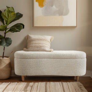 Boucle Flip Top Storage Bench