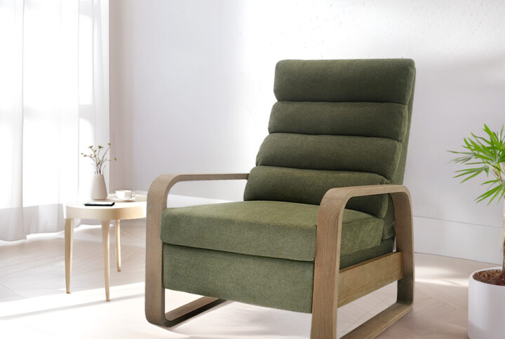 Wood framed push back Recliner