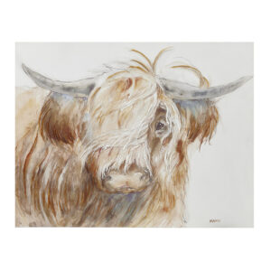 Hand Embellished Highland Bull Canvas Wall Art