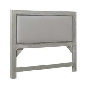 Includes headboard only that fits a standard frameMounting hardware not included100% polyester light ash gray colored fabric